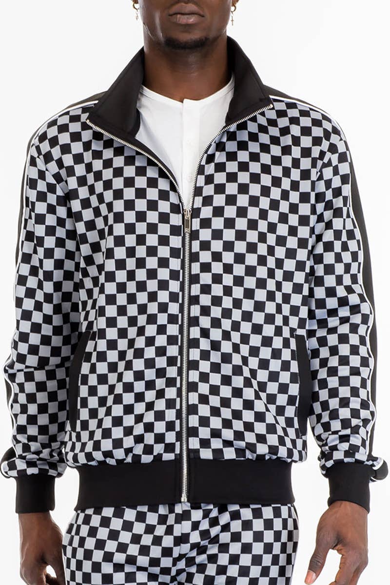 Full Checkered Print TrackJacket