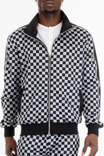 Full Checkered Print TrackJacket