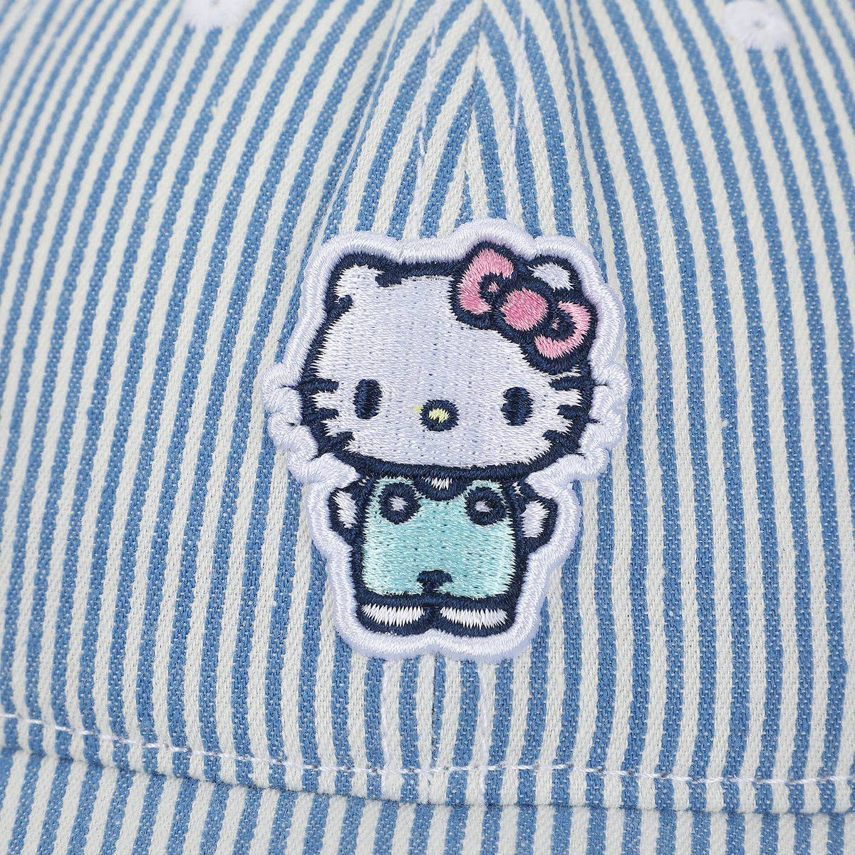 Hello Kitty Pin Stripe Embroidered Hat