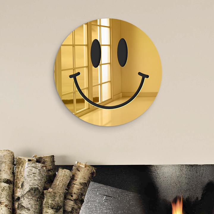 Happy Face | Acrylic Art | Mirrored Wall Decor
