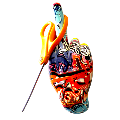 Middle Finger hand Art F-U Wall Mount - 9" tall