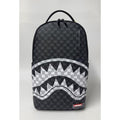 BLACK AND WHITE DRIP CHECK SHARK BACKPACK