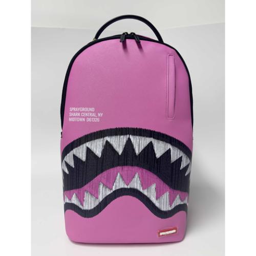 SHARK CENTRAL PINK EMBROIDERED SHARK BACKPACK