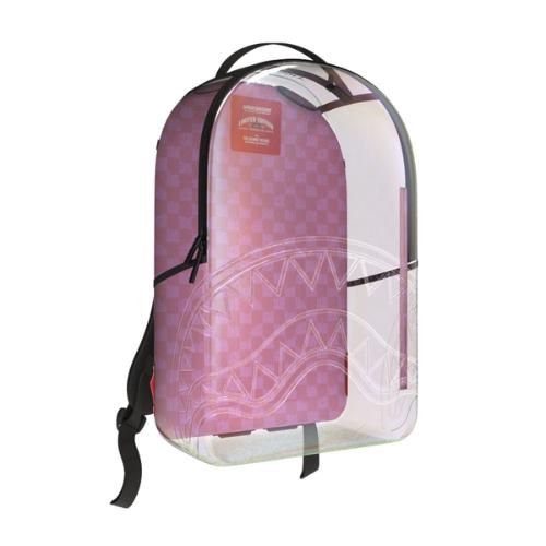 PINK CHECK CLEAR MOUTH BACKPACK