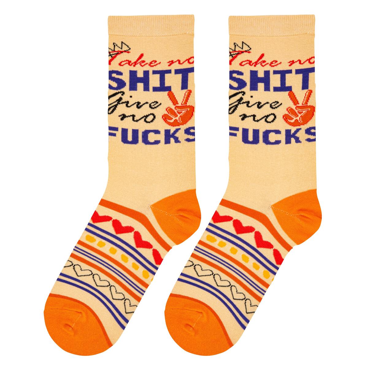 Take No Shit - Womens Crew Folded