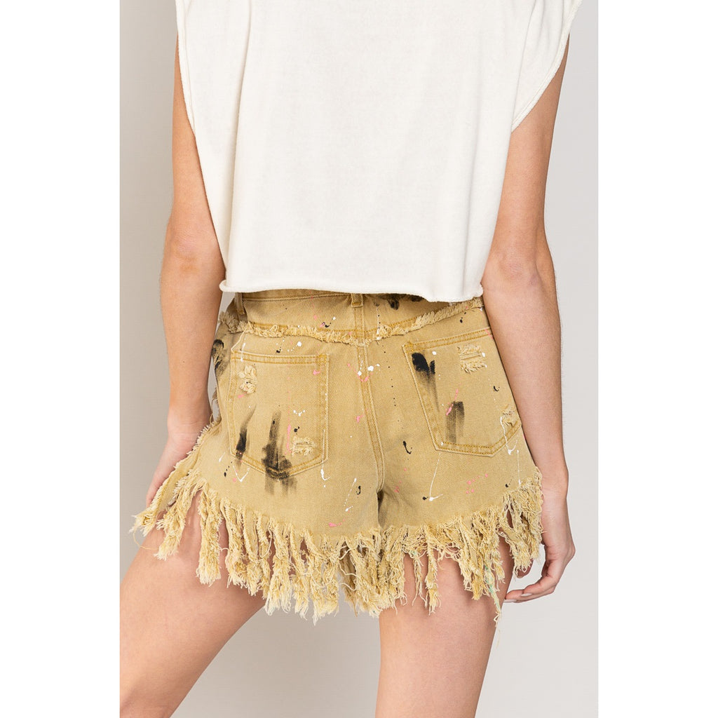 PAINT DENIM SHORTS
