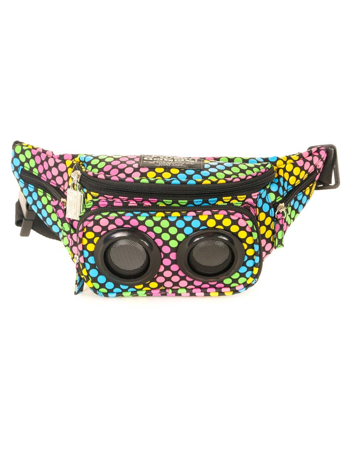 Fydelity - FI-HI Fanny Pack 2 Pockets w/Bluetooth Speakers-Neon Dots
