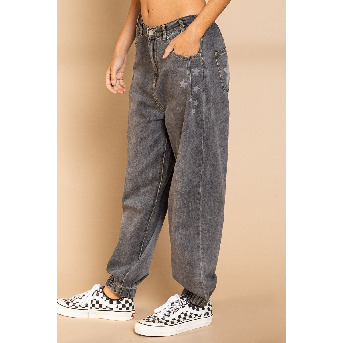 BLACK DENIM JOGGERS