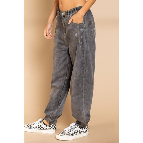 BLACK DENIM JOGGERS