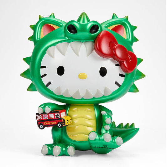 HELLO KITTY KAIJU COSPLAY 8" VINYL ART FIGURE - METALLIC GREEN EDITION