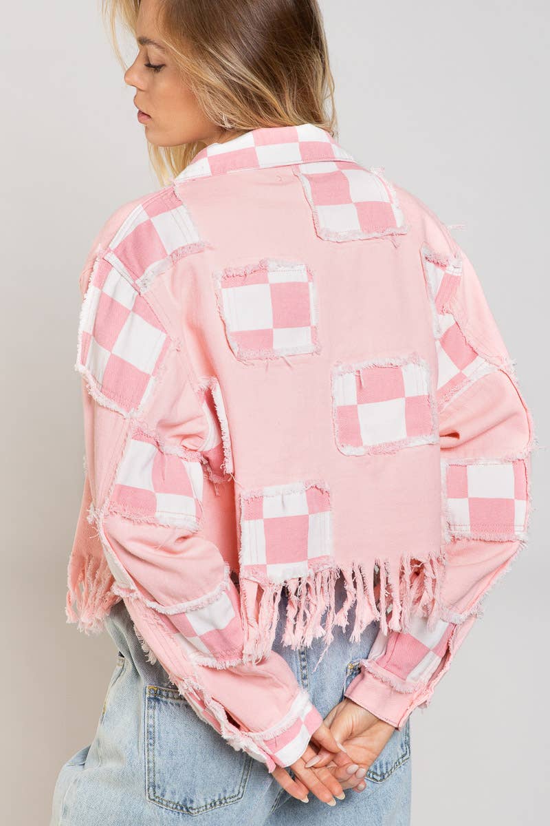 CHECKER JACKET PINK