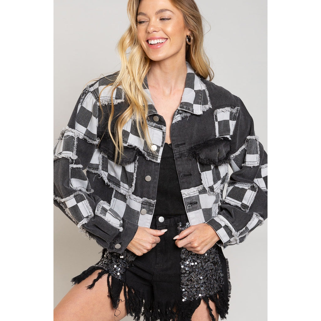 CHECKER JACKET BLACK