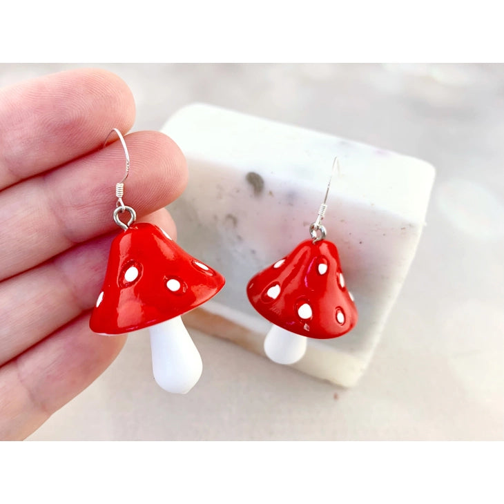 Mushroom Earrings - Sterling Silver