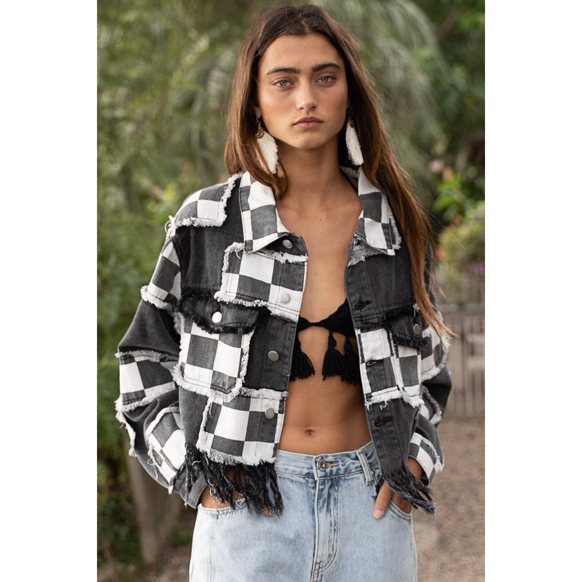 CHECKER JACKET BLACK